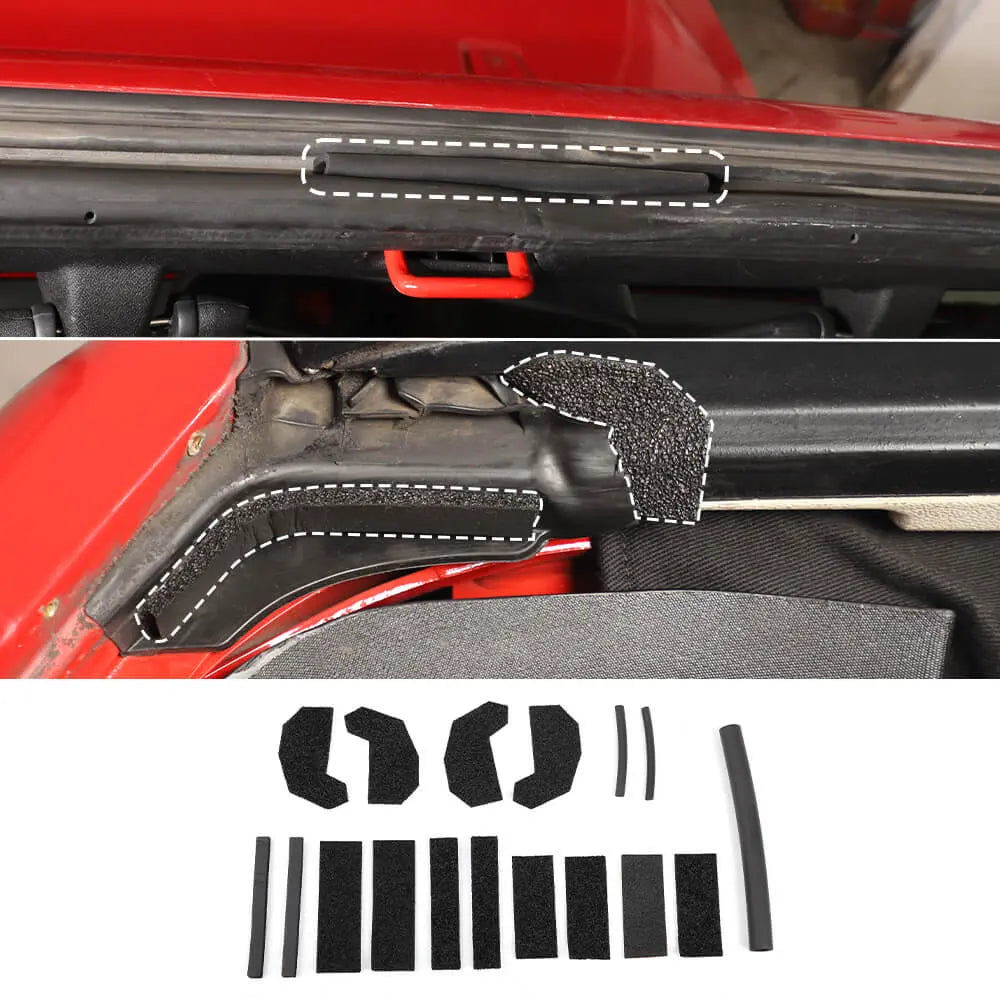 For 2007-2018 Jeep Wrangler JK Hard Top Seal Kit Roof Foam Blocker Leak Repair Kit