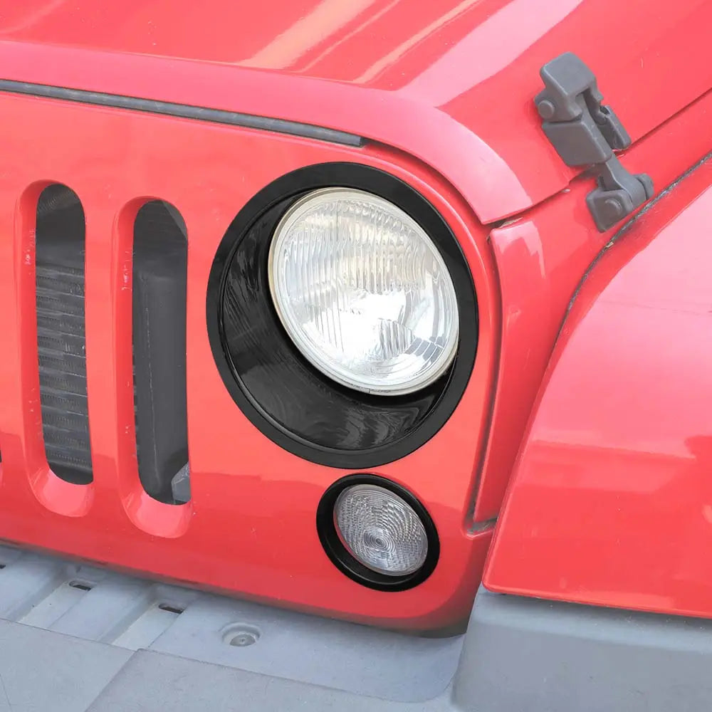 For 2007-2018 Jeep Wrangler JK Headlight Ring/Front Turn Signal Trim Bezels