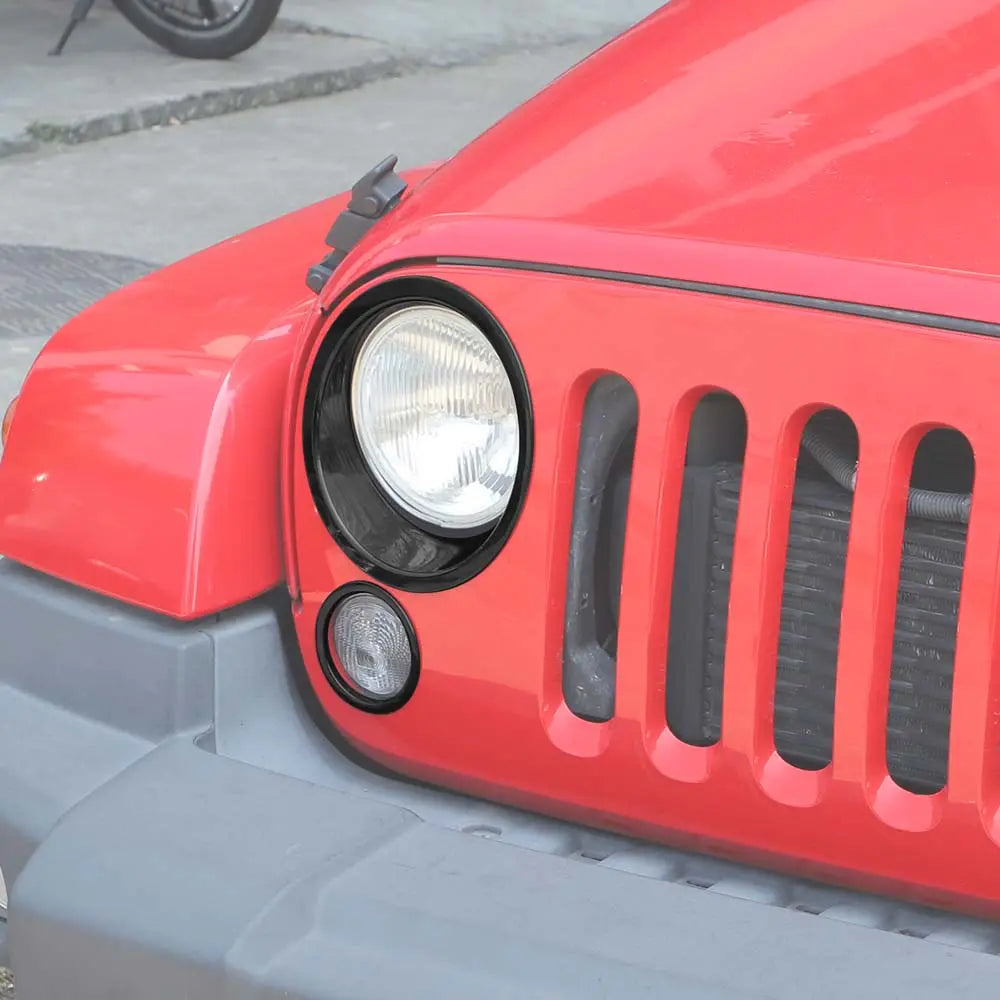For 2007-2018 Jeep Wrangler JK Headlight Ring/Front Turn Signal Trim Bezels