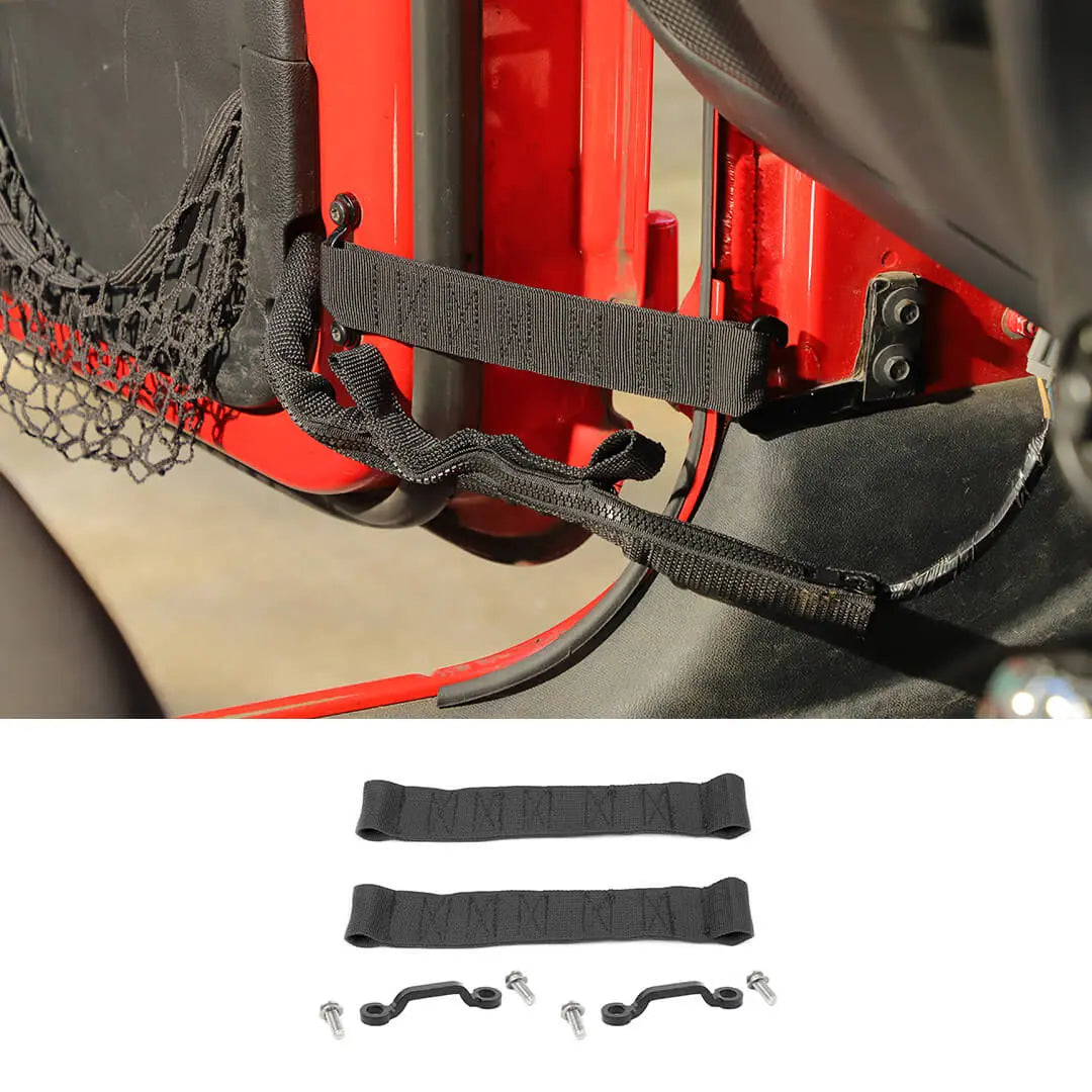 For 2007-2018 Jeep Wrangler JK Interior Car Door Limiting Strap Limit Stop Kit (4 pcs)
