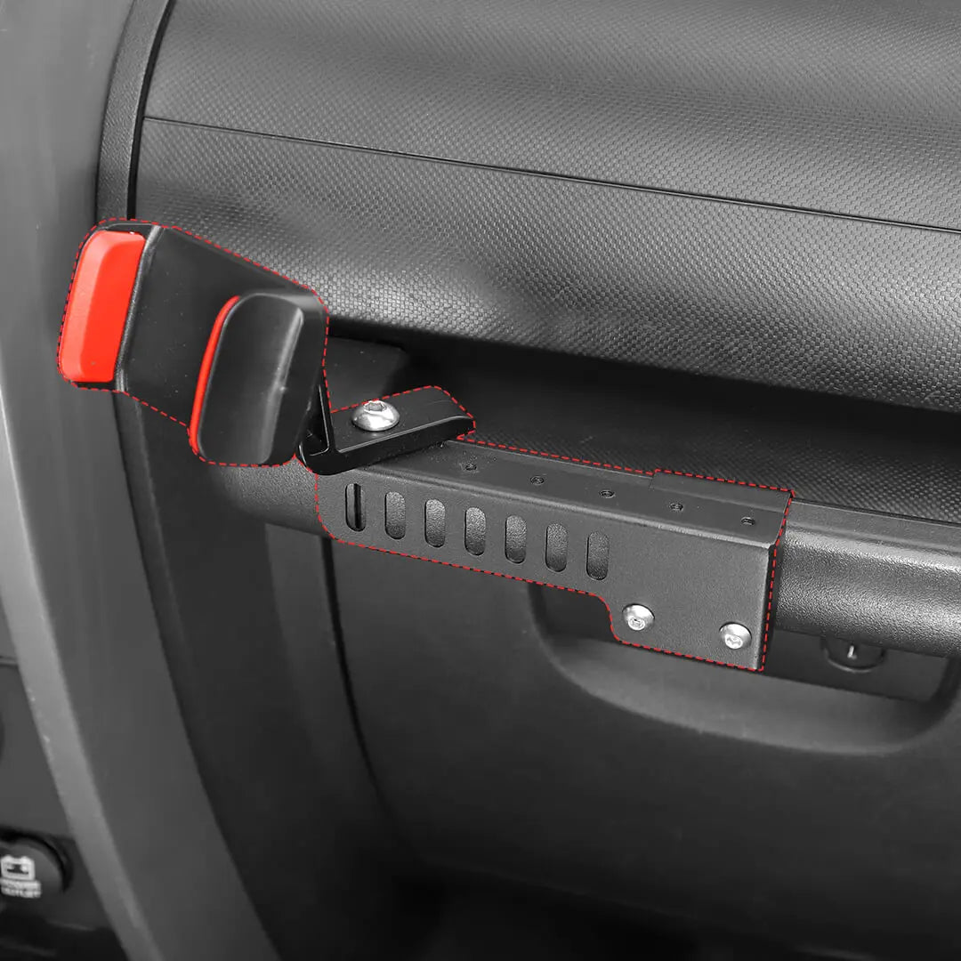 For 2007-2018 Jeep Wrangler JK Interior Copilot Armrest Handle Phone Holder Mount Stand