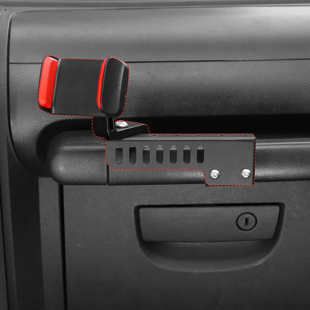 For 2007-2018 Jeep Wrangler JK Interior Copilot Armrest Handle Phone Holder Mount Stand