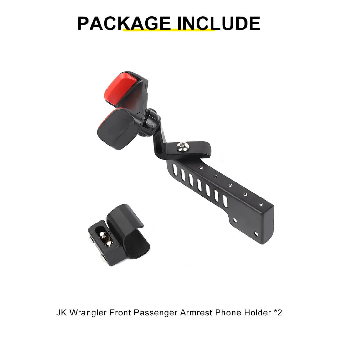 For 2007-2018 Jeep Wrangler JK Interior Copilot Armrest Handle Phone Holder Mount Stand