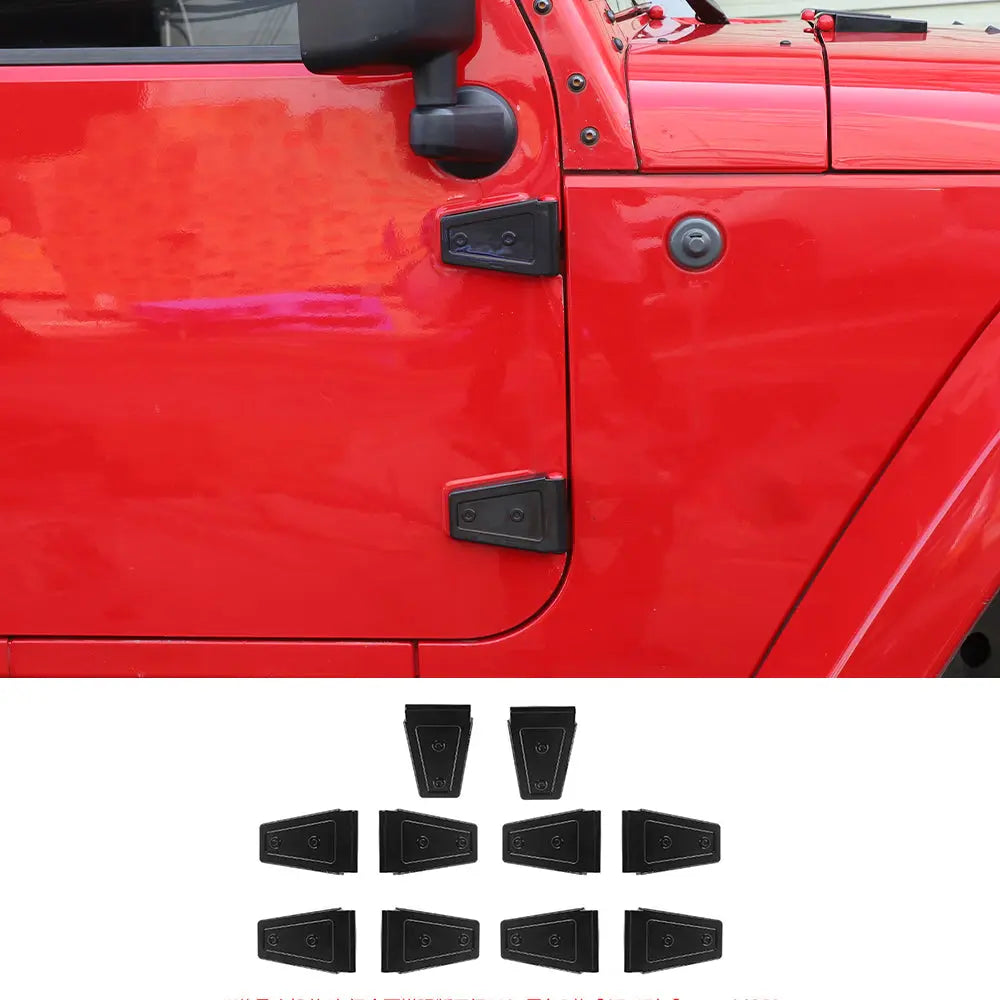 For 2007-2018 Jeep Wrangler JK JKU 10pcs Hood & Door Hinge Decor Cover Trim