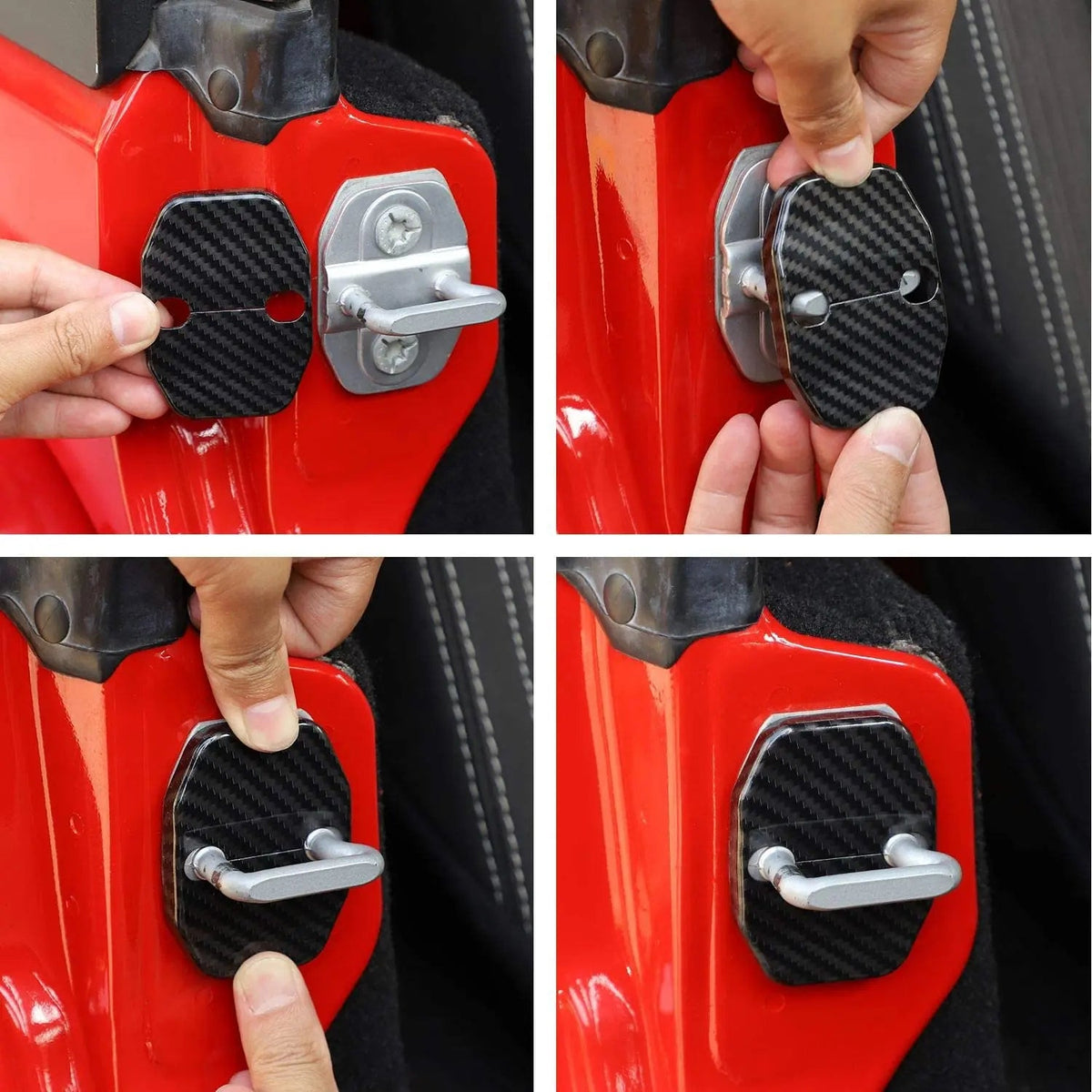 For 2007-2018 Jeep Wrangler JK JKU/ 16+ Renegade/ 14+ Cherokee/ 11+ Grand Cherokee 6x Door Lock Covers Protection Trim