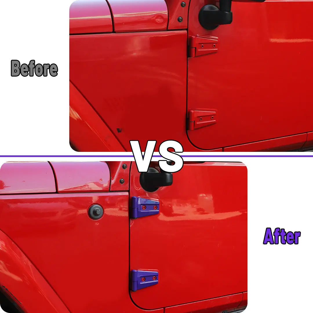 For 2007-2018 Jeep Wrangler JK JKU 2-Door Door Hinge Cover & Hood Hinge & Rubber Headgear Trim Cover Kit (8 pcs)
