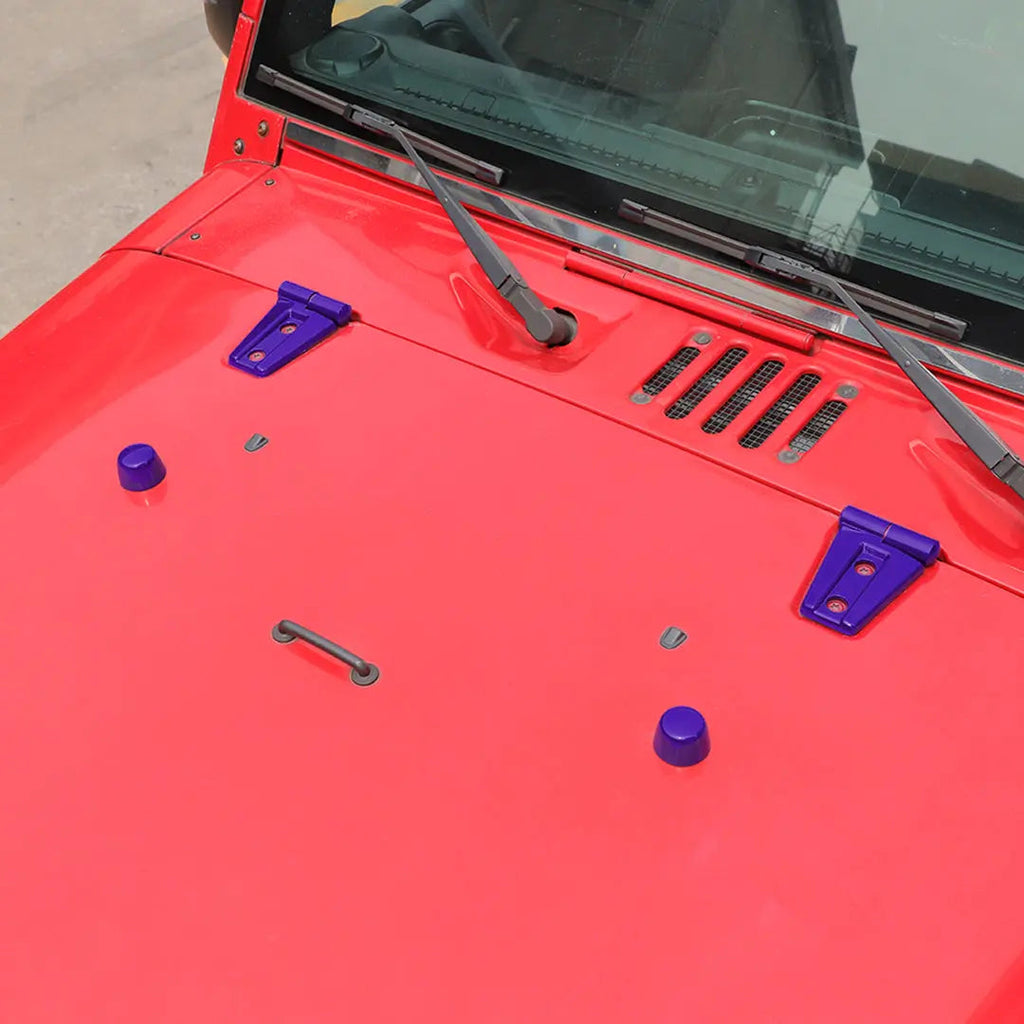 For 2007-2018 Jeep Wrangler JK JKU 2-Door Door Hinge Cover & Hood Hinge & Rubber Headgear Trim Cover Kit (8 pcs)