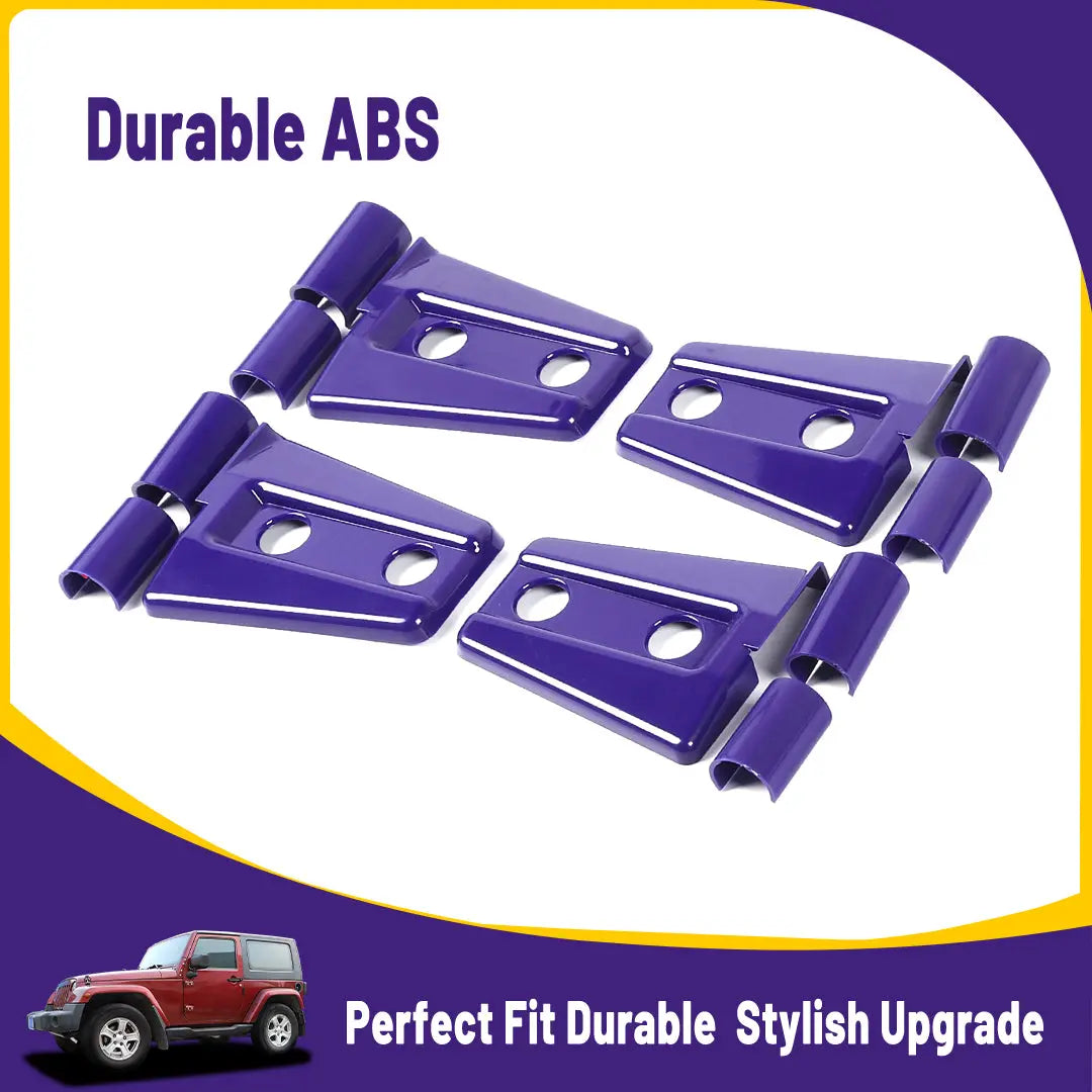 For 2007-2018 Jeep Wrangler JK JKU 2-Door Door Hinge Cover & Hood Hinge & Rubber Headgear Trim Cover Kit (8 pcs)