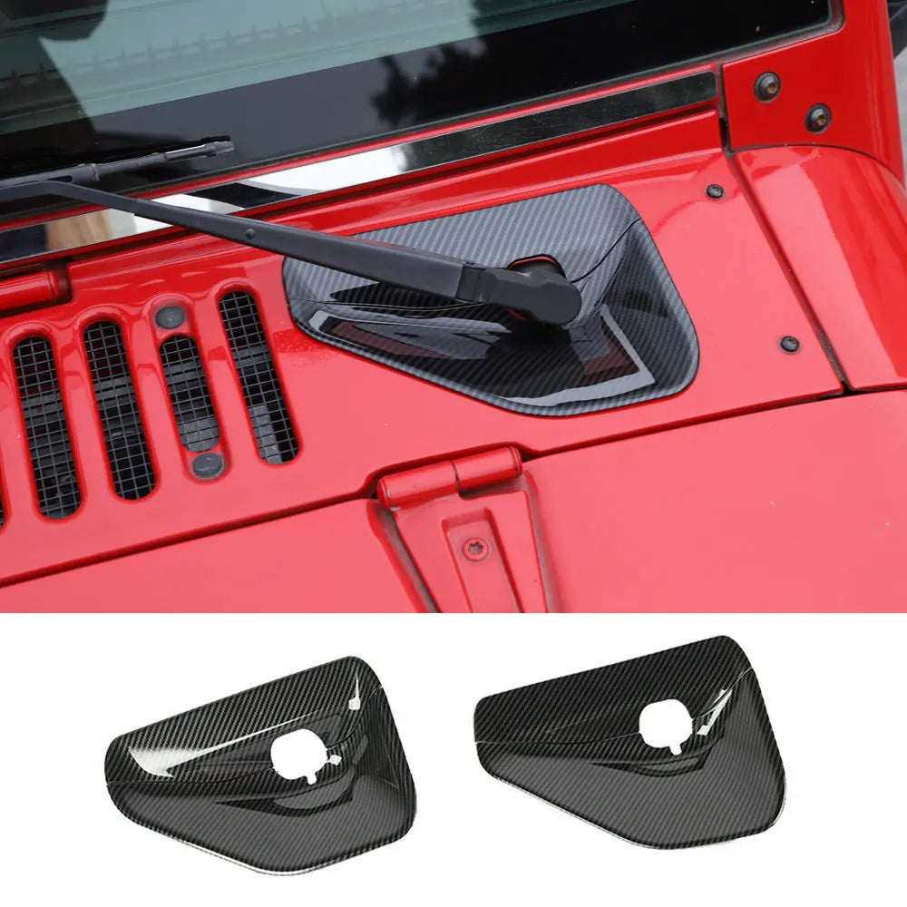 For 2007-2018 Jeep Wrangler JK JKU 2 Set Front Windshield Wiper Base Trim Cover - Hood Accent
