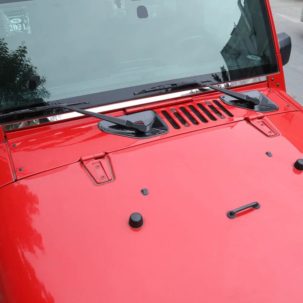 For 2007-2018 Jeep Wrangler JK JKU 2 Set Front Windshield Wiper Base Trim Cover - Hood Accent