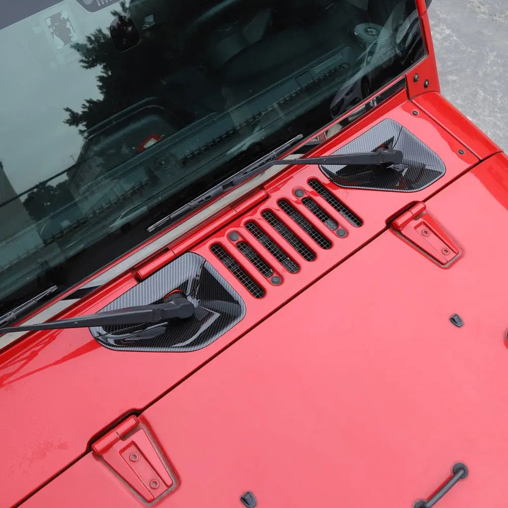 For 2007-2018 Jeep Wrangler JK JKU 2 Set Front Windshield Wiper Base Trim Cover - Hood Accent
