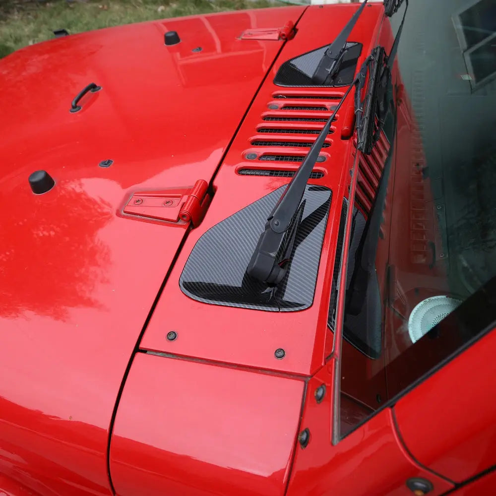 For 2007-2018 Jeep Wrangler JK JKU 2 Set Front Windshield Wiper Base Trim Cover - Hood Accent