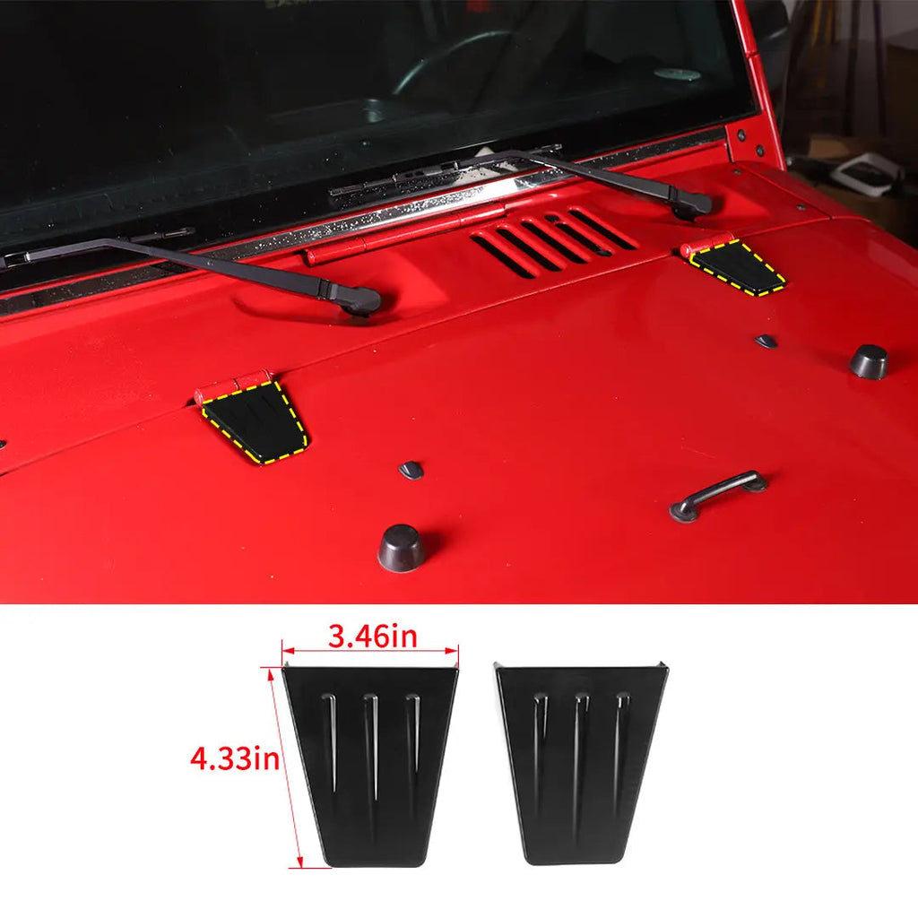 For 2007-2018 Jeep Wrangler JK JKU 2X Engine Hood Hinge Decor Cover Trim
