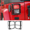 For 2007-2018 Jeep Wrangler JK JKU 2x Black Rear Tail Light Guard Lamp Trim