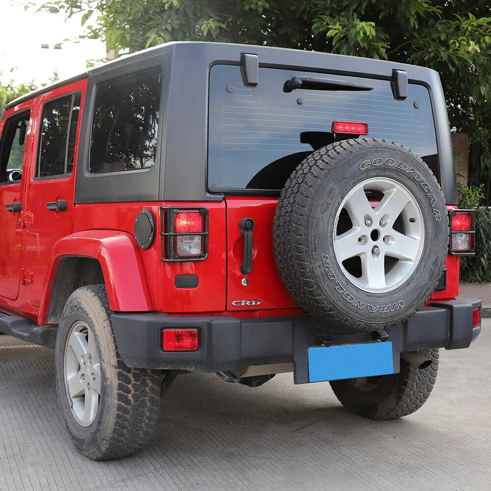 For 2007-2018 Jeep Wrangler JK JKU 2x Black Rear Tail Light Guard Lamp Trim