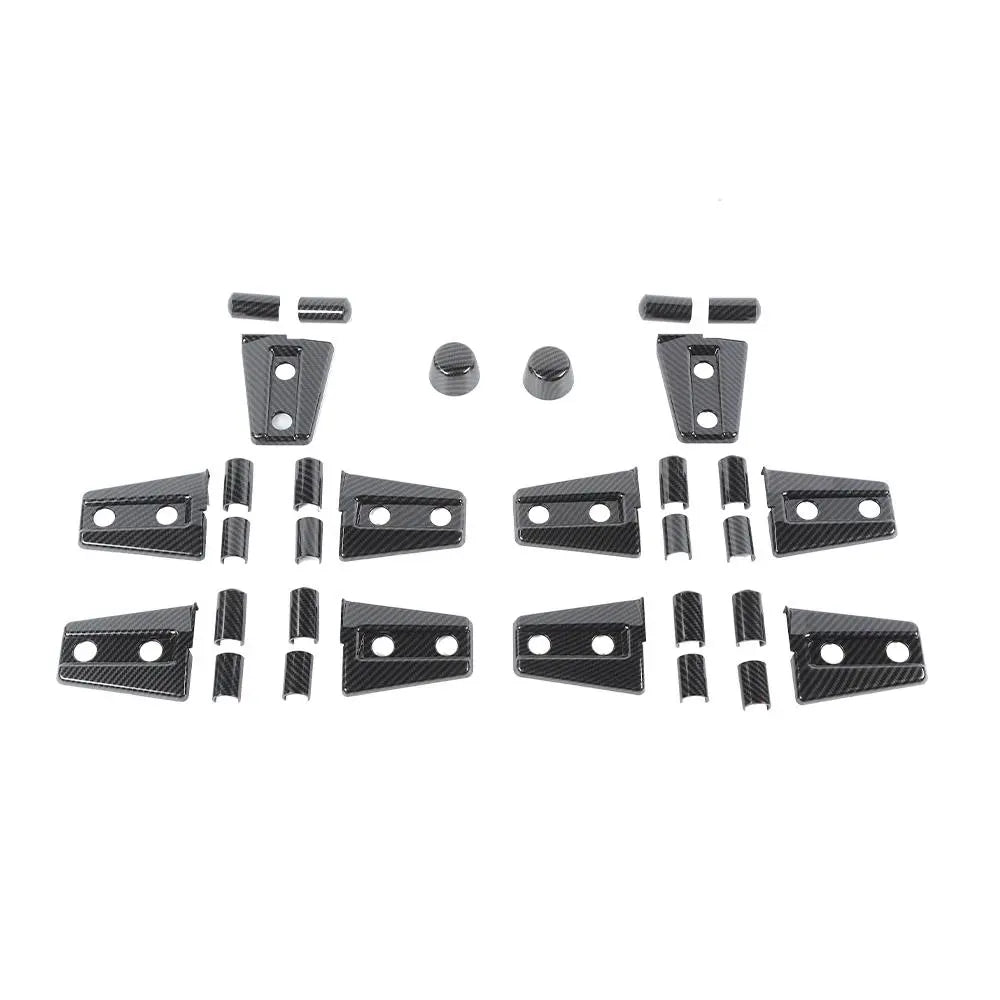 For 2007-2018 Jeep Wrangler JK JKU 4-Door Door Hinge Cover & Hood Hinge & Rubber Headgear Trim Cover Kit