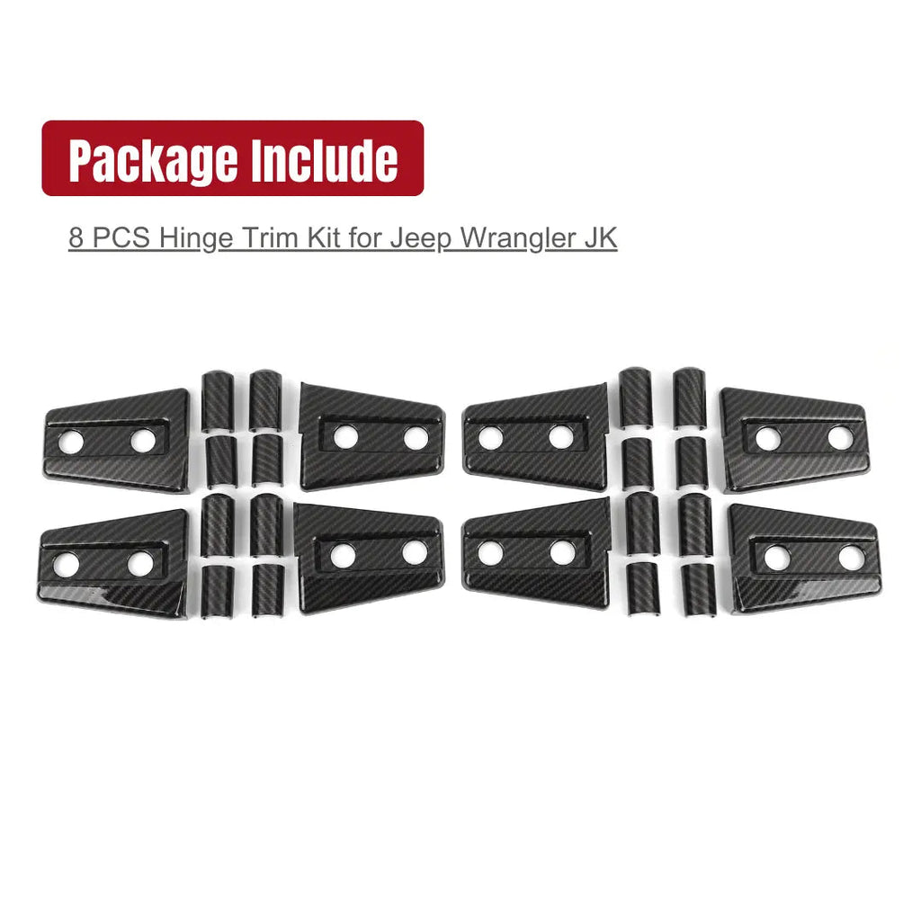 For 2007-2018 Jeep Wrangler JK JKU 4-Door Door Hinge Trim Cover ABS 8PCs