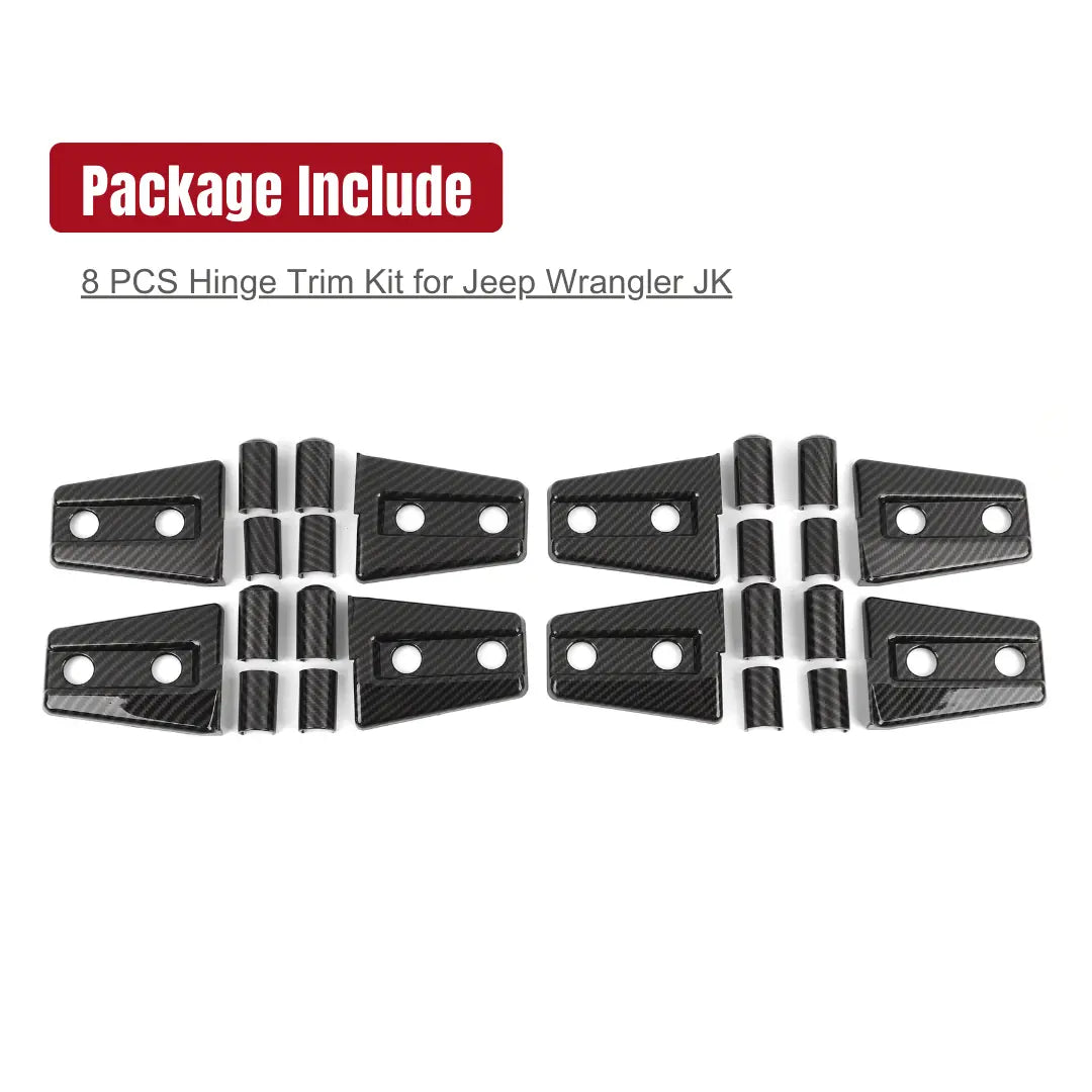 For 2007-2018 Jeep Wrangler JK JKU 4-Door Door Hinge Trim Cover ABS 8PCs