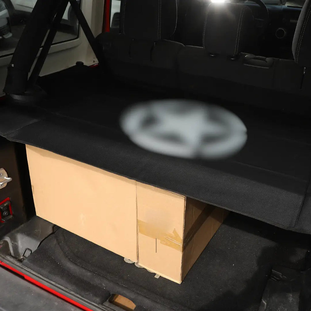 For 2007-2018 Jeep Wrangler JK JKU 4-Door Rear Cargo Cover Privacy Shade Trunk Luggage Cover Waterproof Nylon