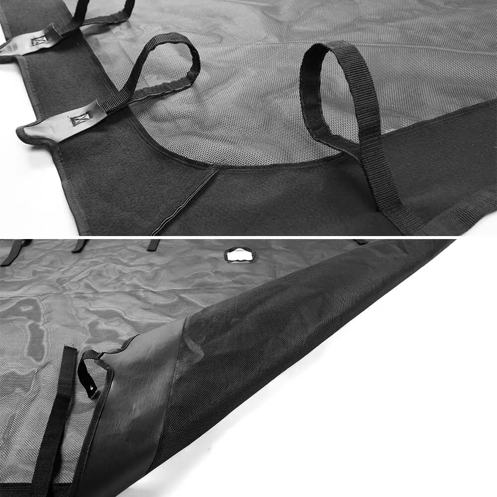For 2007-2018 Jeep Wrangler JK JKU 4 Door Soft Leather Sunshade Top Full Length Cover Black