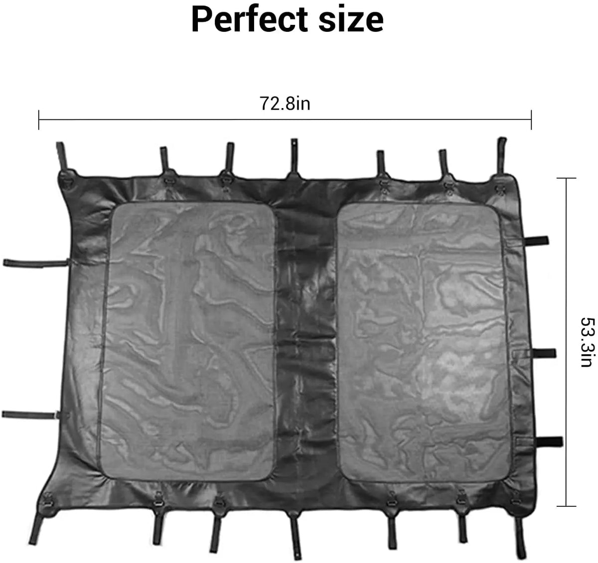 For 2007-2018 Jeep Wrangler JK JKU 4 Door Sunshade leather Mesh Sun Shade Bikini Top