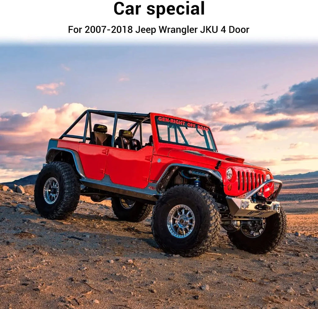 For 2007-2018 Jeep Wrangler JK JKU 4 Door Sunshade leather Mesh Sun Shade Bikini Top
