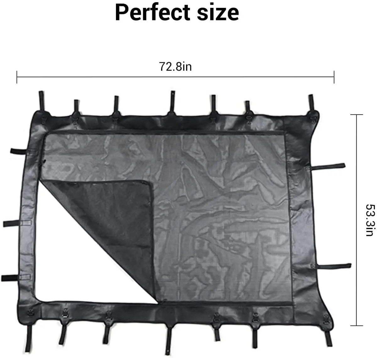 For 2007-2018 Jeep Wrangler JK JKU 4 Door Sunshade leather Mesh Sun Shade Bikini Top