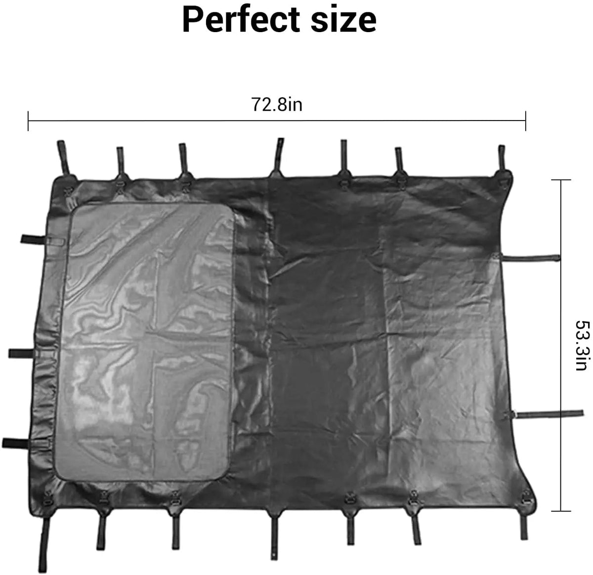 For 2007-2018 Jeep Wrangler JK JKU 4 Door Sunshade leather Mesh Sun Shade Bikini Top