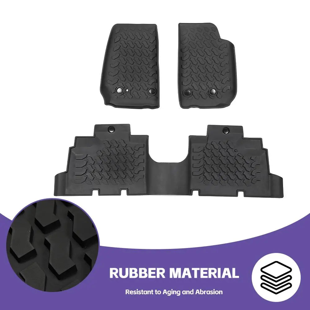 For 2007-2018 Jeep Wrangler JK JKU 4-Door Waterproof Car Floor Foot Mats Replacement