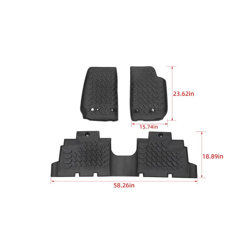 For 2007-2018 Jeep Wrangler JK JKU 4-Door Waterproof Car Floor Foot Mats Replacement