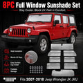 For 2007-2018 Jeep Wrangler JK JKU 4-Door, 8PCs Heat Insulation Windshield Full Window Sunshade Sunscreen Visor