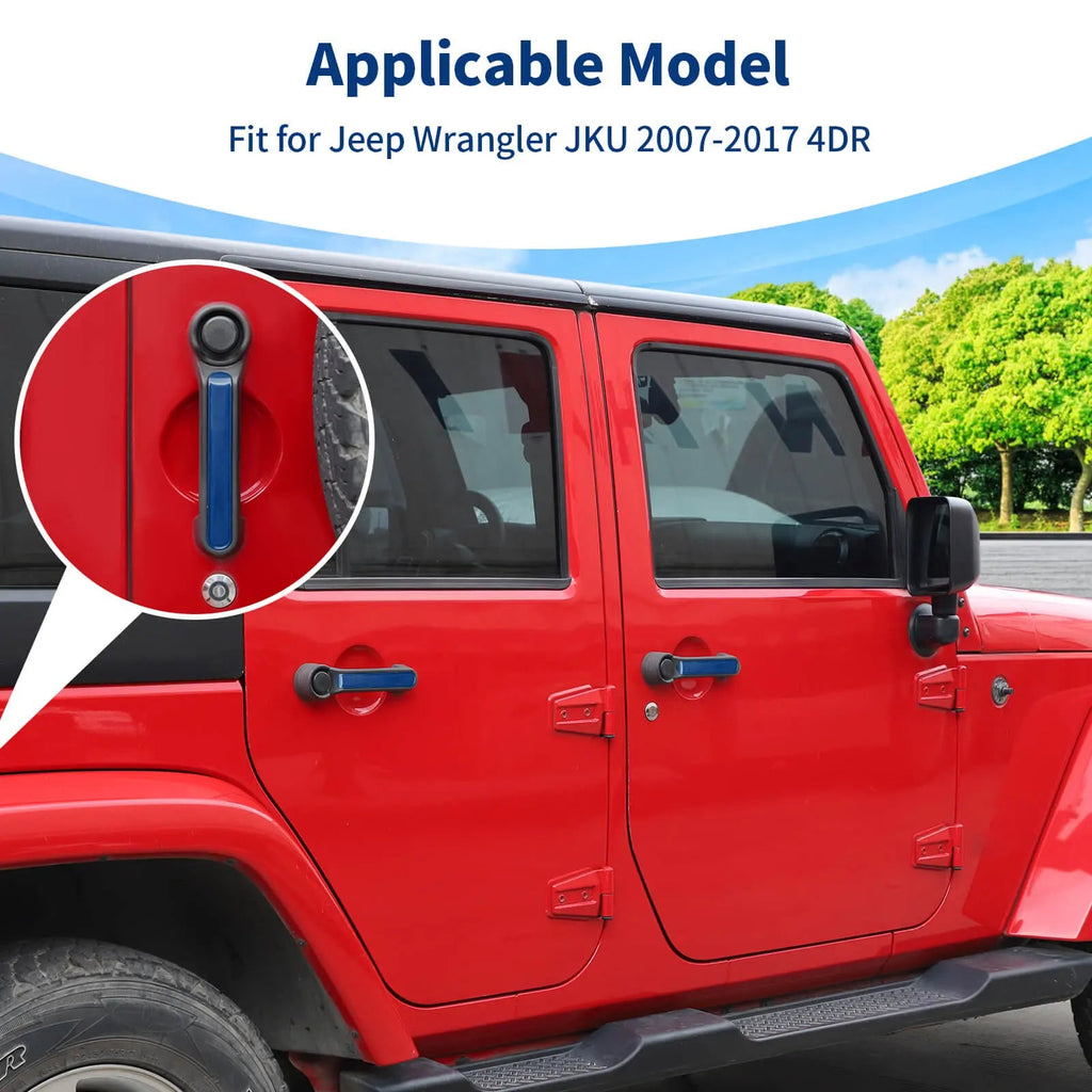 For 2007-2018 Jeep Wrangler JK JKU 4Door Door Handle Trim Insert Cover Strips