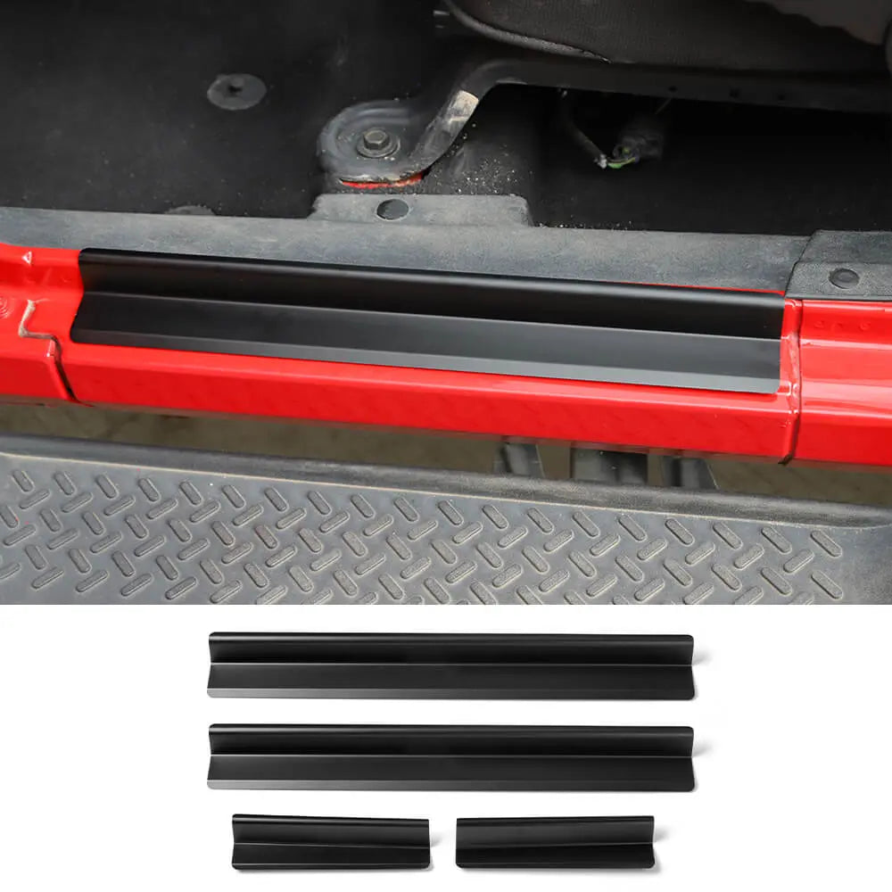 For 2007-2018 Jeep Wrangler JK JKU Aluminum Door Sill Plate Threshold Entry Guards Trim Cover Strip Kit