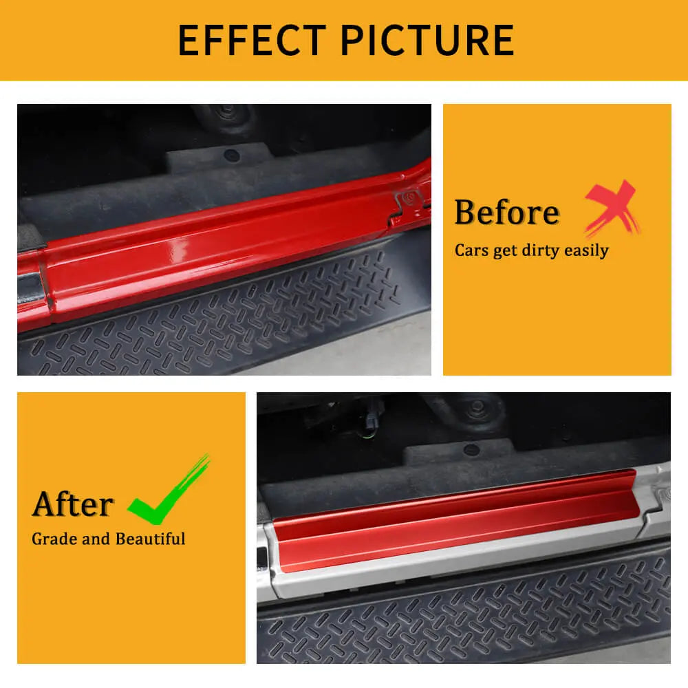 For 2007-2018 Jeep Wrangler JK JKU Aluminum Door Sill Plate Threshold Entry Guards Trim Cover Strip Kit