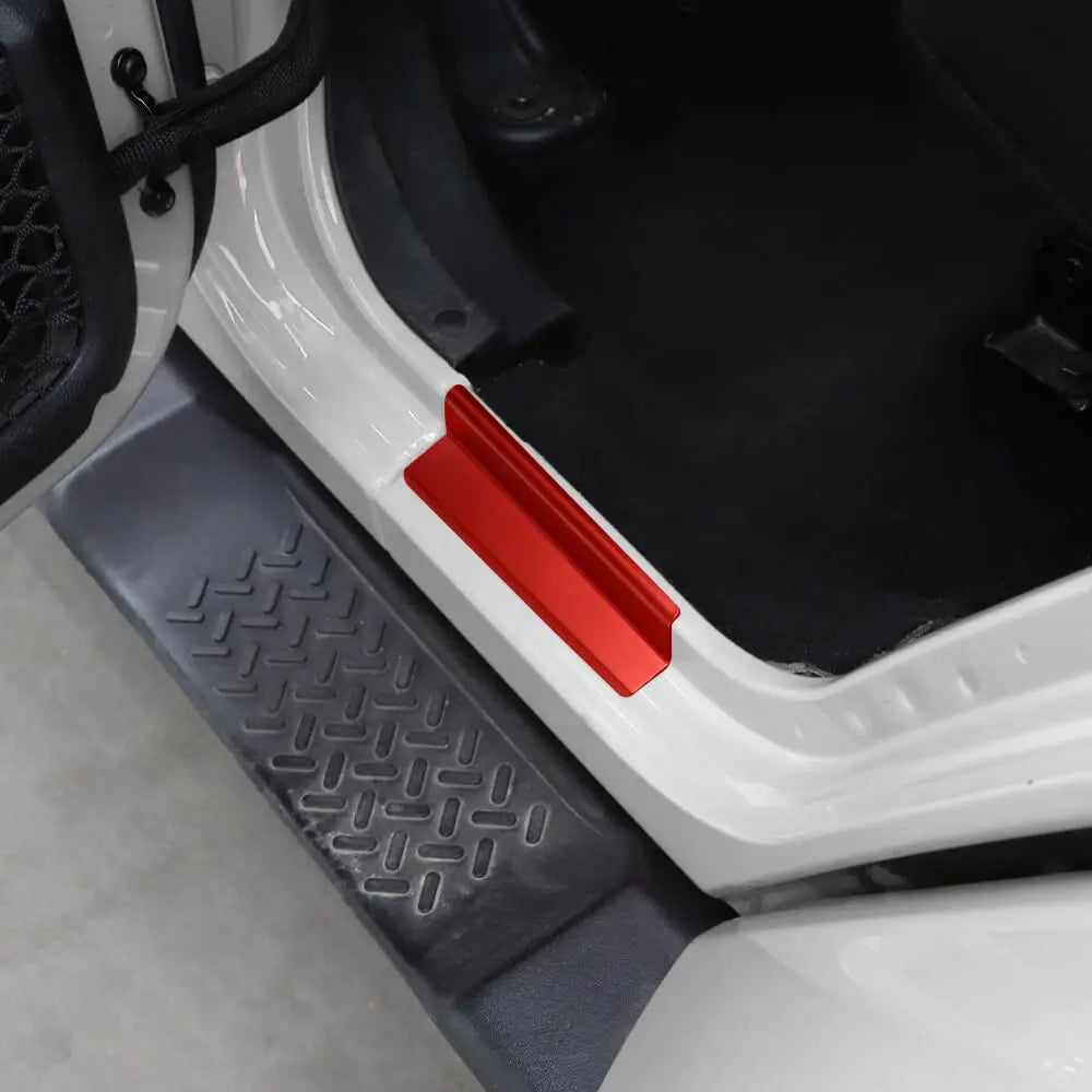 For 2007-2018 Jeep Wrangler JK JKU Aluminum Door Sill Plate Threshold Entry Guards Trim Cover Strip Kit