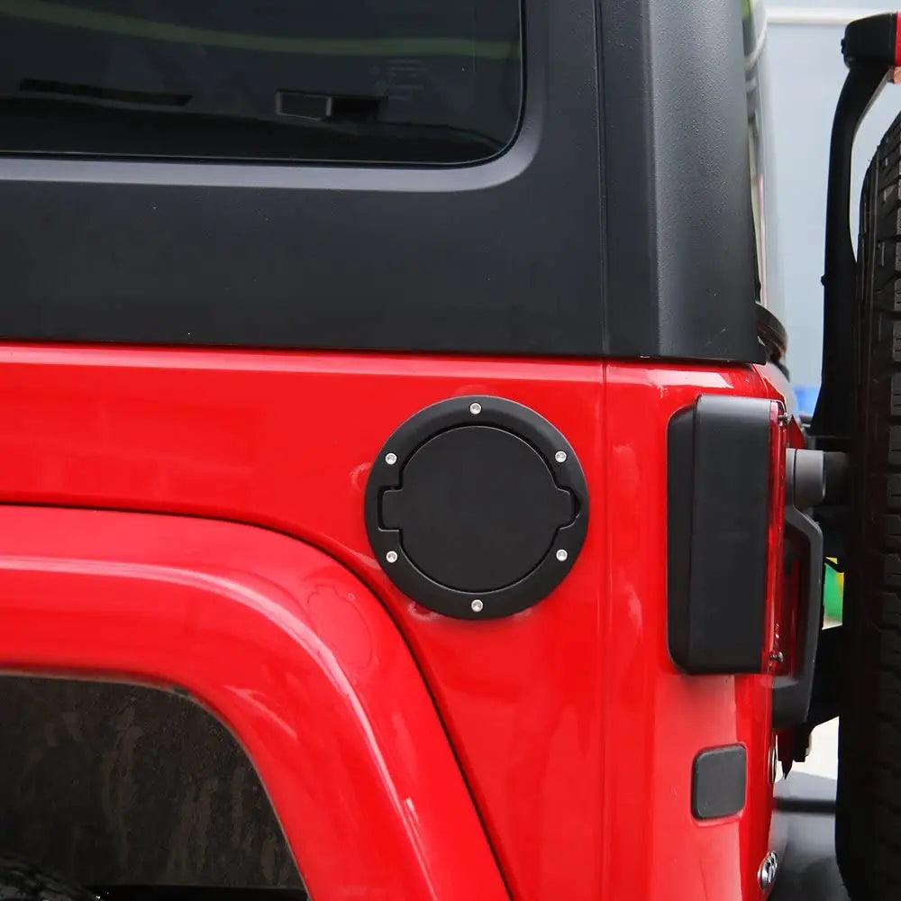 For 2007-2018 Jeep Wrangler JK JKU Gas Cap Fuel Filler Door Cover (Black)