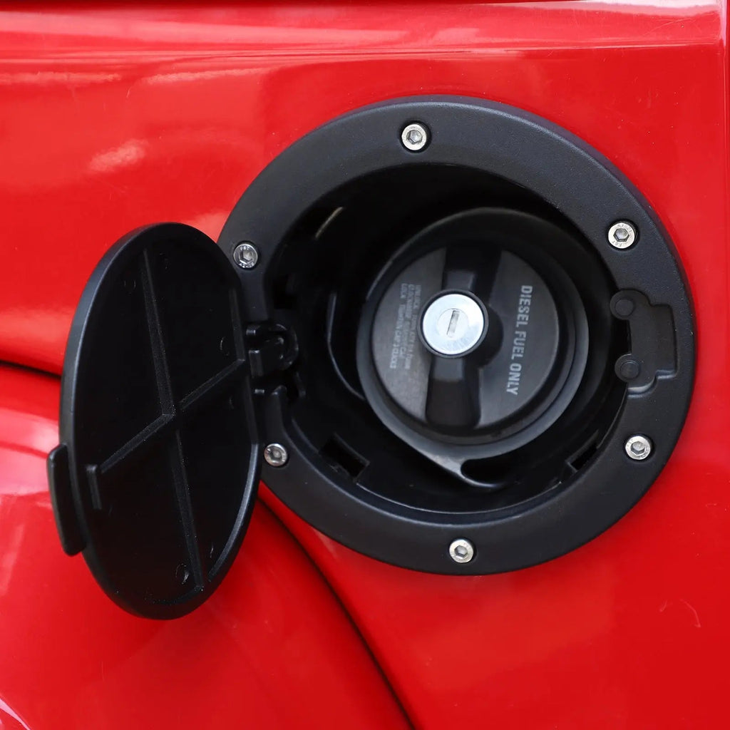 For 2007-2018 Jeep Wrangler JK JKU Gas Cap Fuel Filler Door Cover (Black)