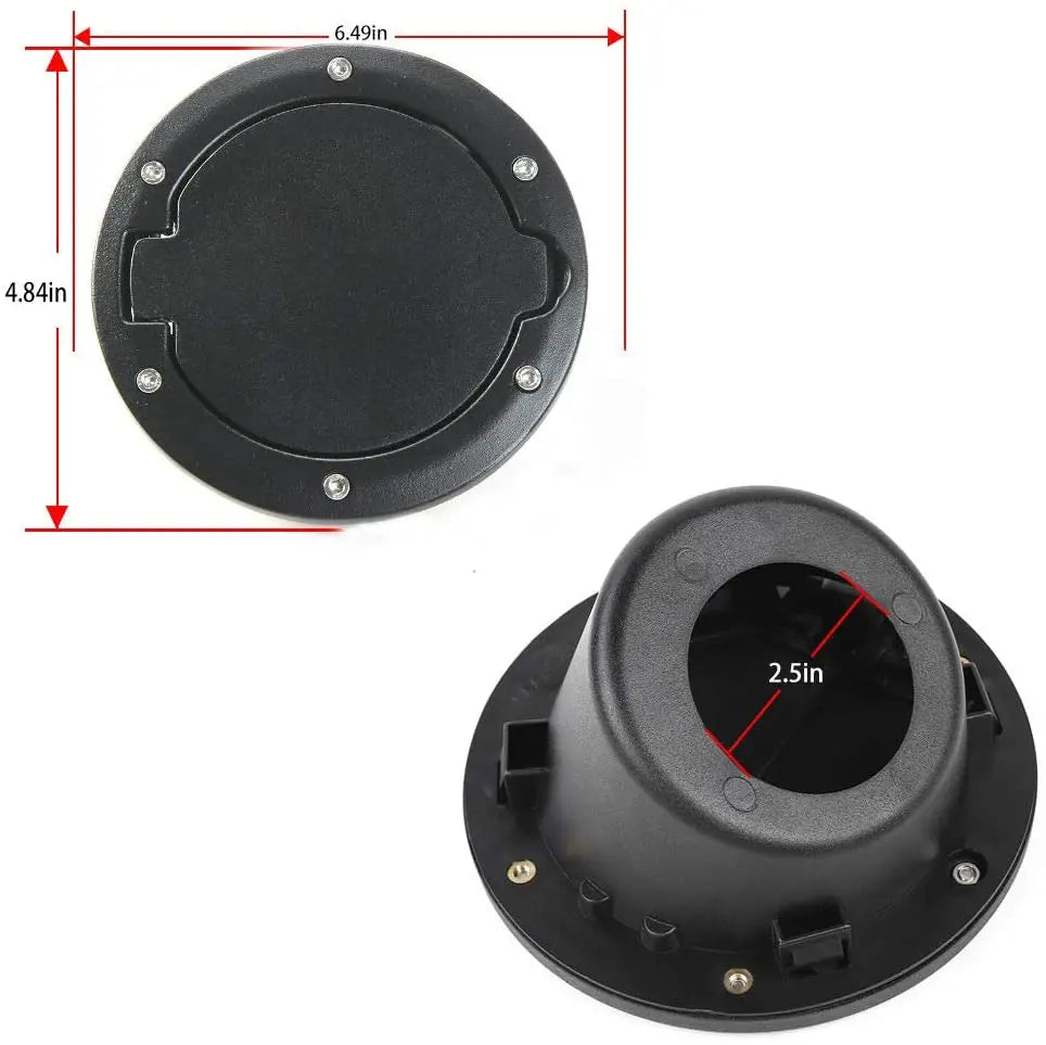 For 2007-2018 Jeep Wrangler JK JKU Gas Cap Fuel Filler Door Cover (Black)