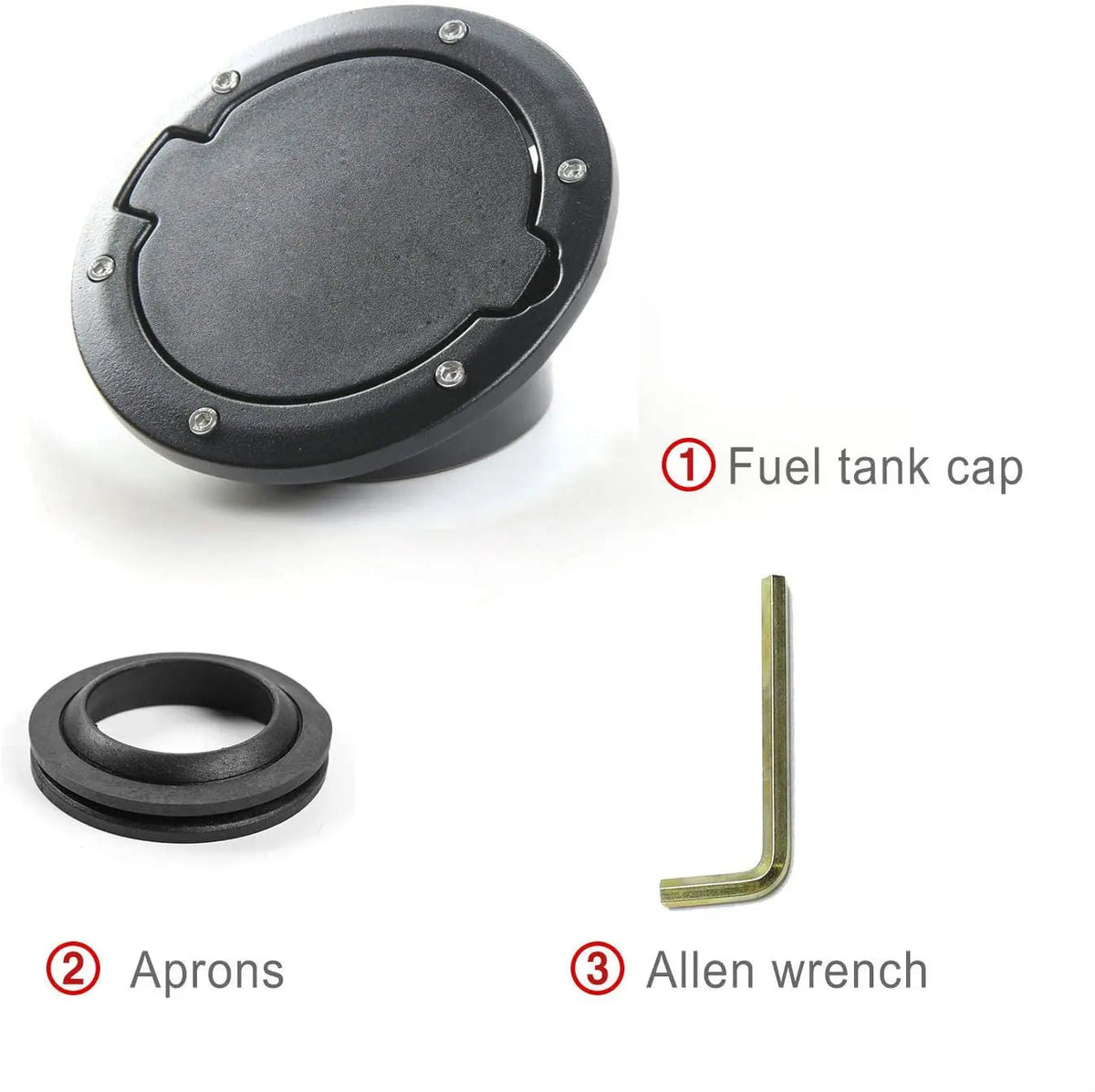 For 2007-2018 Jeep Wrangler JK JKU Gas Cap Fuel Filler Door Cover (Black)