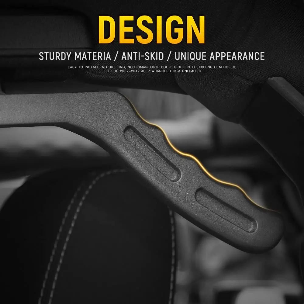 For 2007-2018 Jeep Wrangler JK JKU Black Rear Grab Handles (Aluminum Alloy)