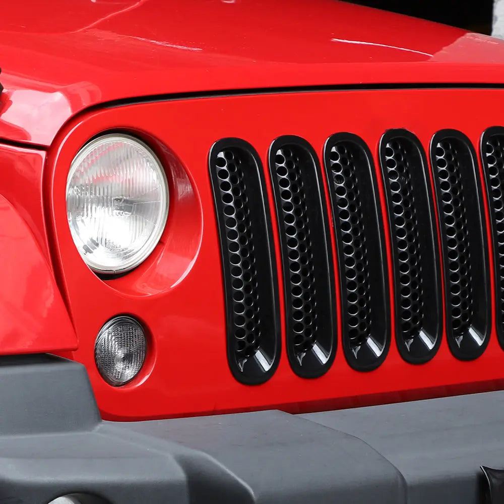 For 2007-2018 Jeep Wrangler JK JKU Clip-in Mesh Grille Inserts Trim