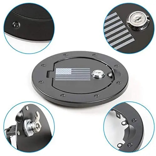 For 2007-2018 Jeep Wrangler JK JKU Door Gas Fuel Filler Tank Locking Cover