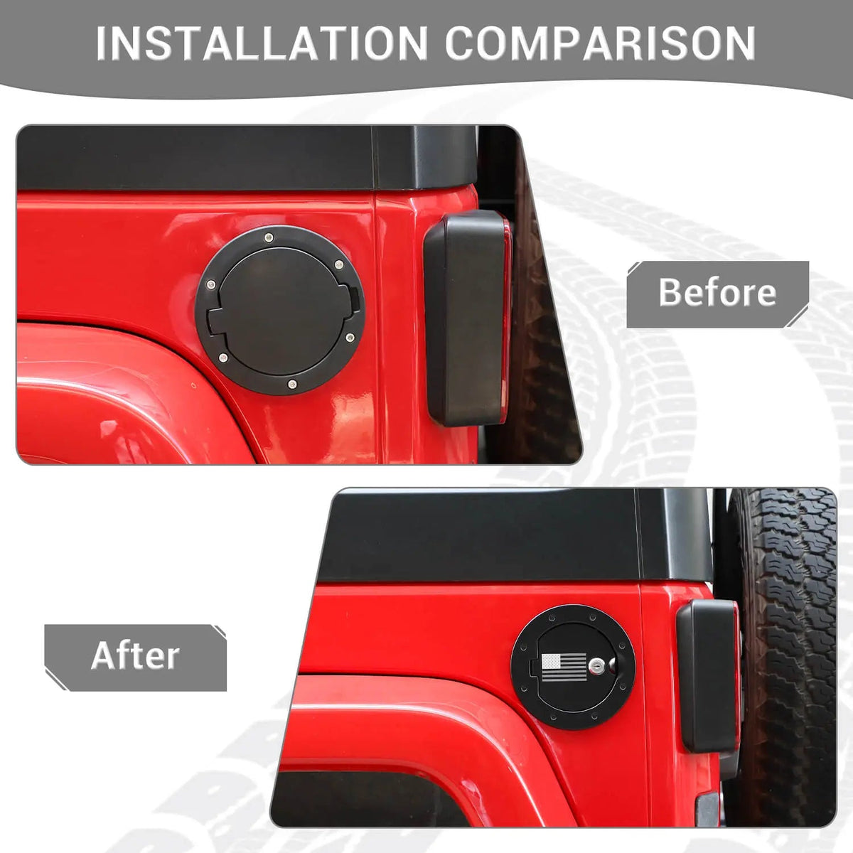 For 2007-2018 Jeep Wrangler JK JKU Door Gas Fuel Filler Tank Locking Cover