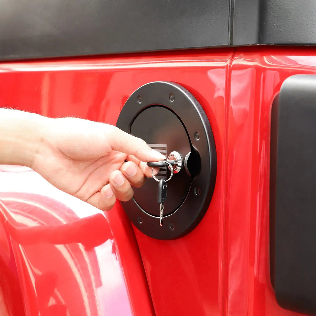 For 2007-2018 Jeep Wrangler JK JKU Door Gas Fuel Filler Tank Locking Cover