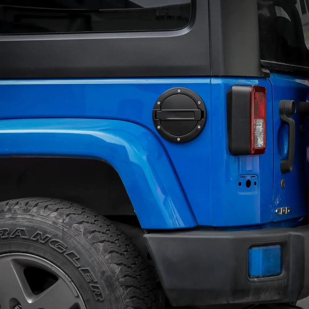 For 2007-2018 Jeep Wrangler JK JKU Door Gas Tank Cap Cover Fuel Filler Door Trim Black