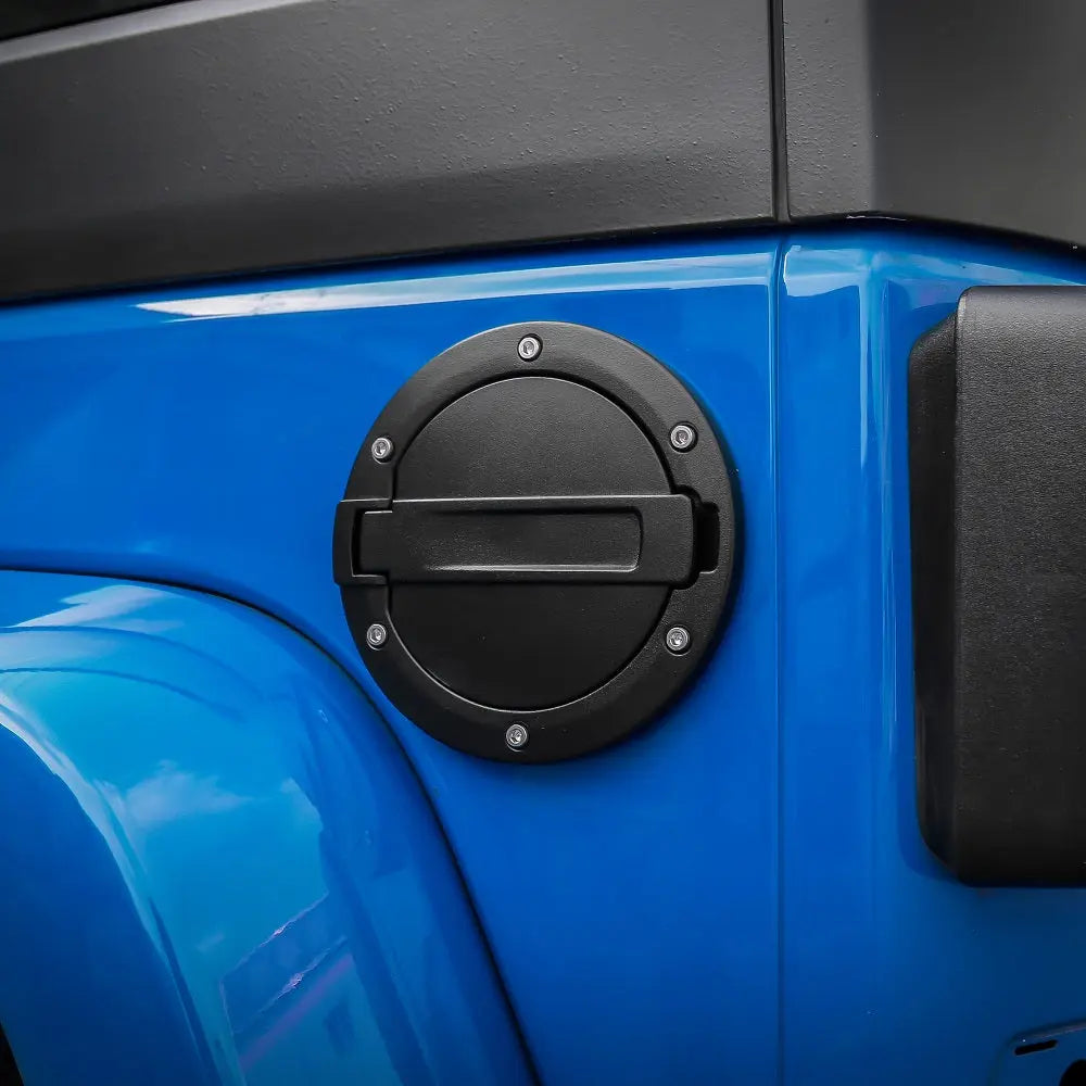 For 2007-2018 Jeep Wrangler JK JKU Door Gas Tank Cap Cover Fuel Filler Door Trim Black