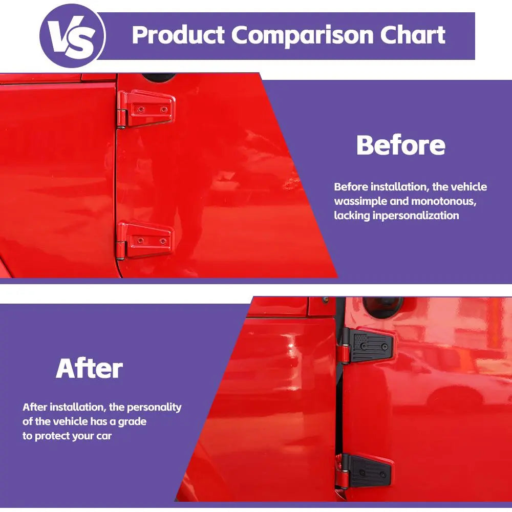 For 2007-2018 Jeep Wrangler JK JKU Door Hinge Replacement Accessories US Flag