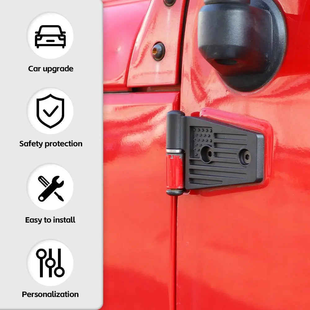 For 2007-2018 Jeep Wrangler JK JKU Door Hinge Replacement Accessories US Flag