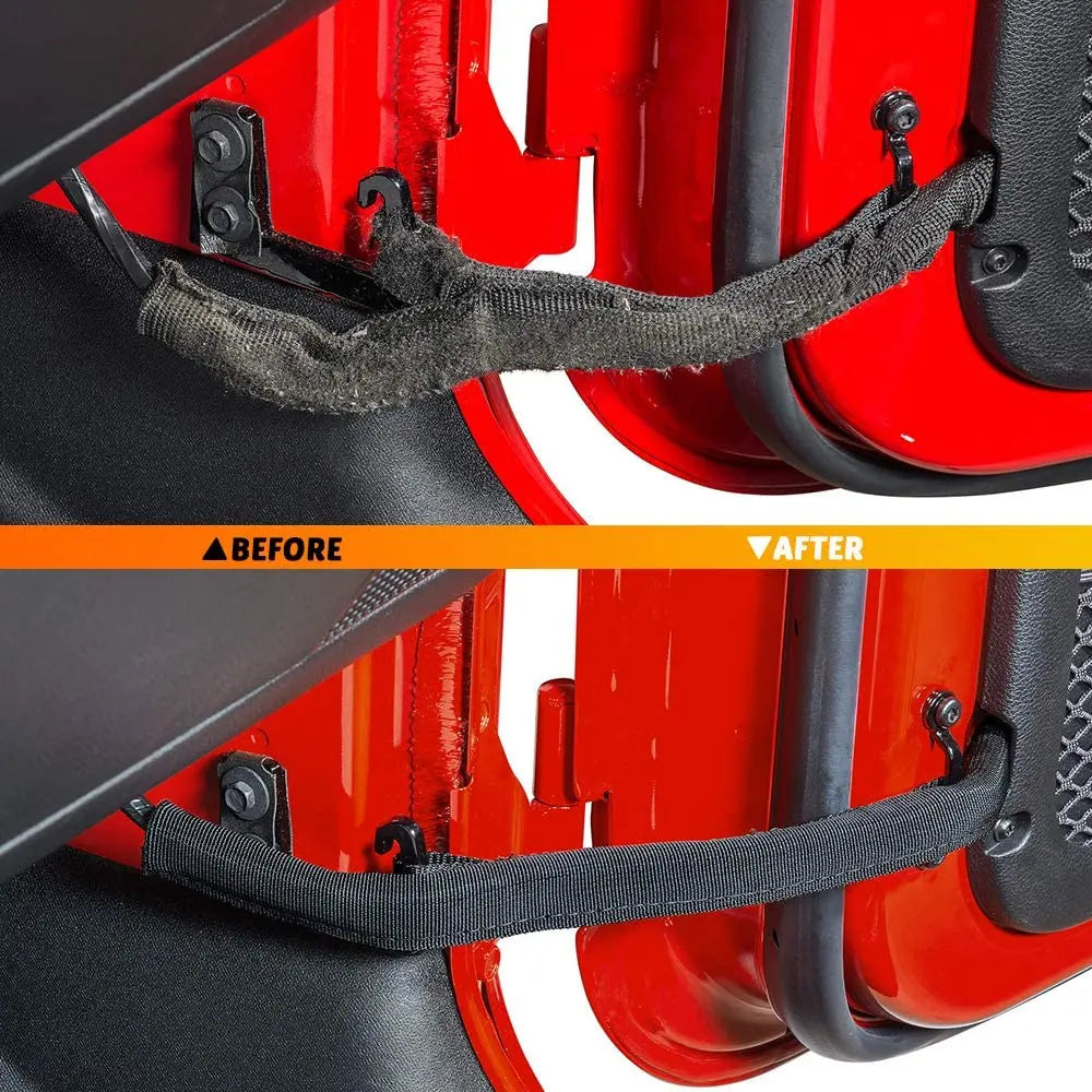 For 2007+ Jeep Wrangler JL JK Gladiator JT Door Limiting Straps Swing Door Check Limiter with Wire Protecting Harness