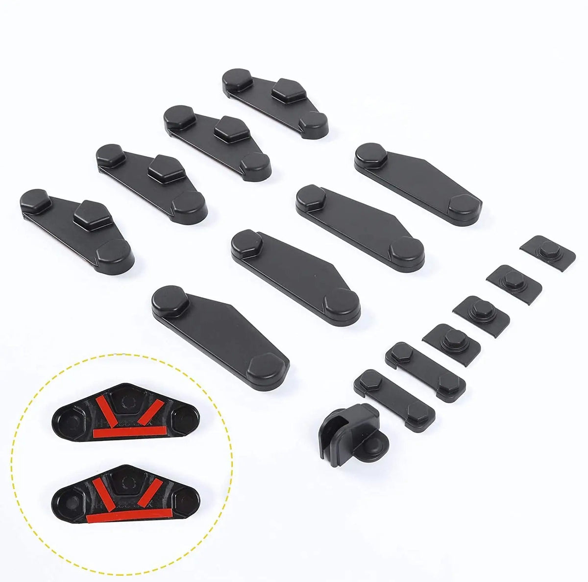 For 2007-2018 Jeep Wrangler JK JKU Door Screw Protector Cover Trim, ABS Black 15pcs